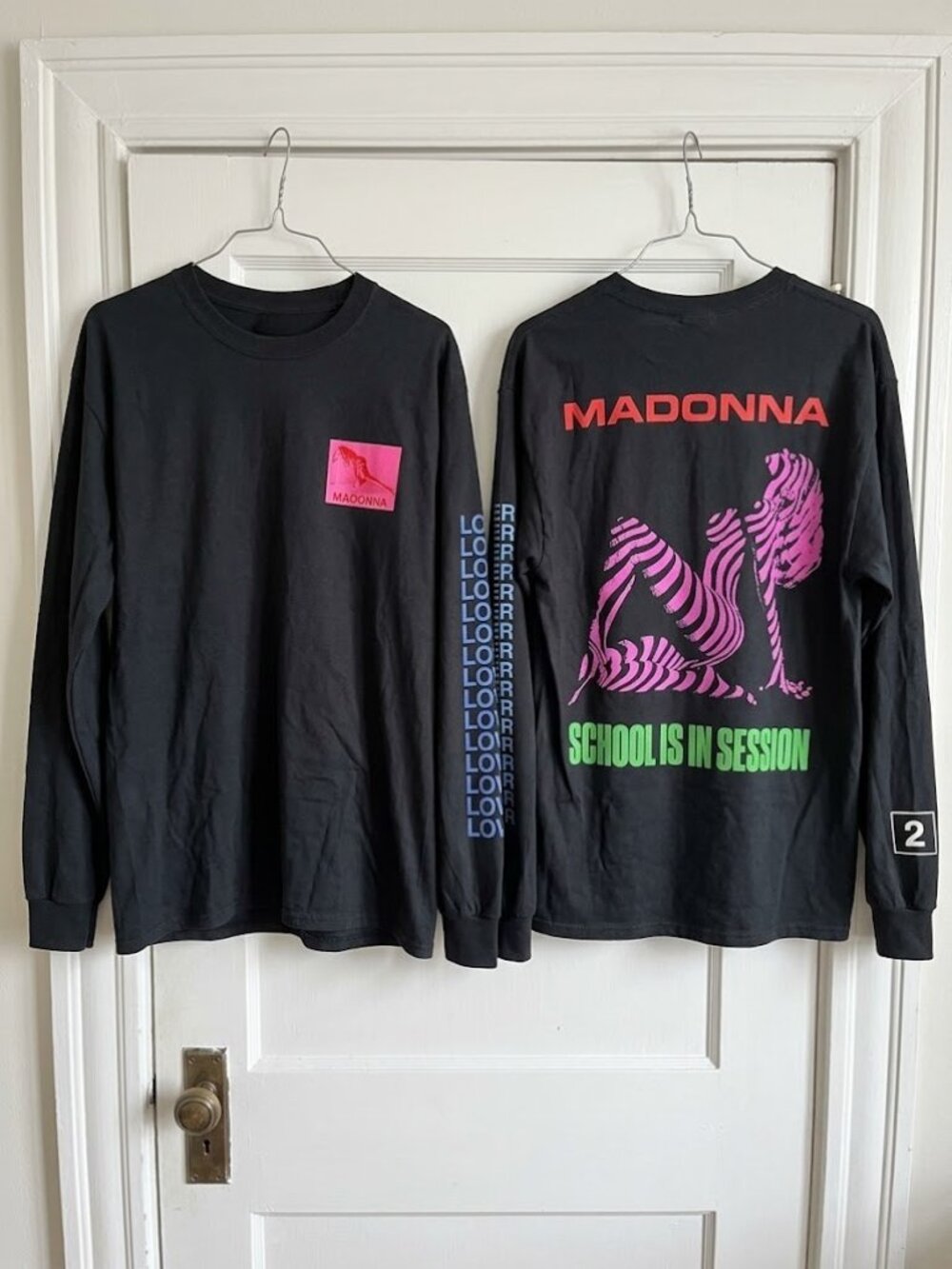 Madonna School Is In Session Black Long Sleeve Tee
